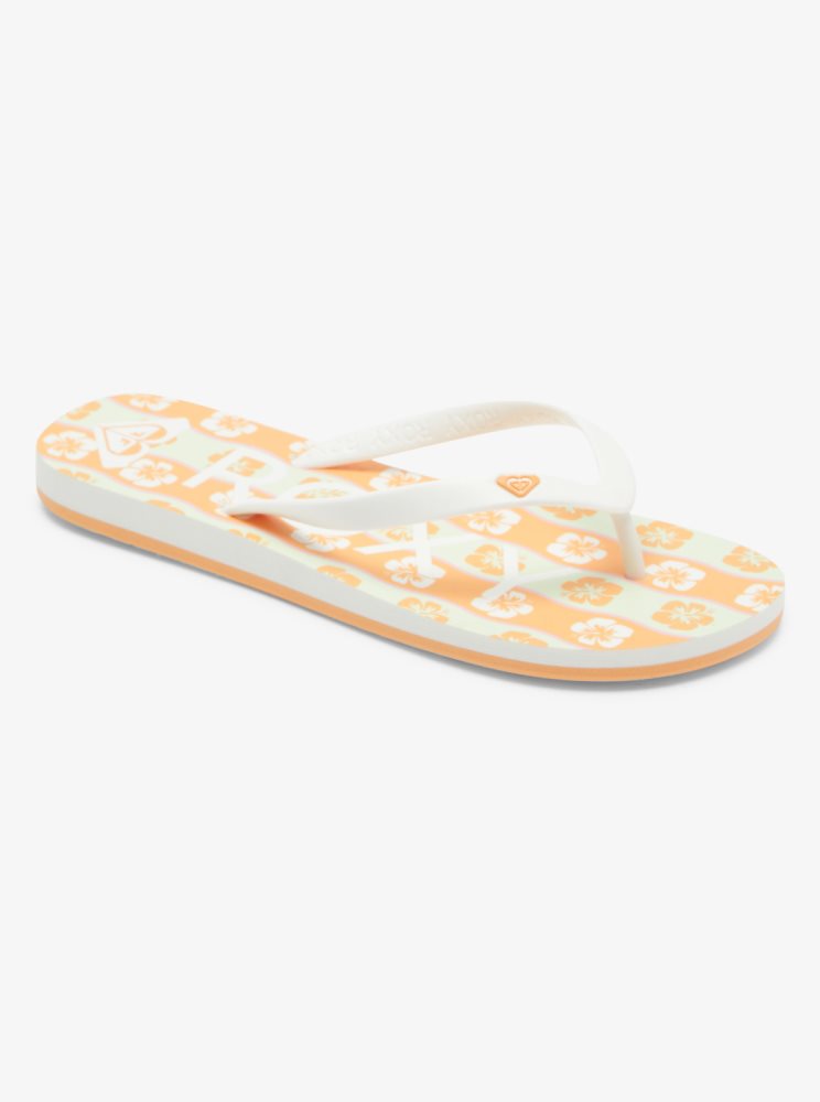 Orange Women's Roxy Tahiti Flip Flops | USA STCE-72506