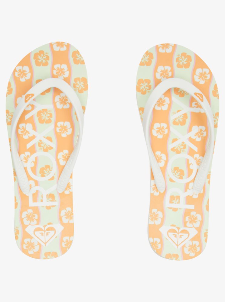 Orange Women's Roxy Tahiti Flip Flops | USA STCE-72506