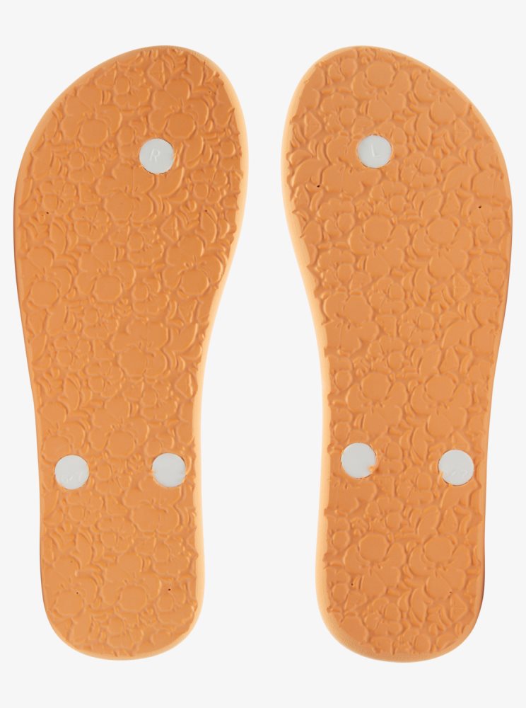 Orange Women's Roxy Tahiti Flip Flops | USA STCE-72506