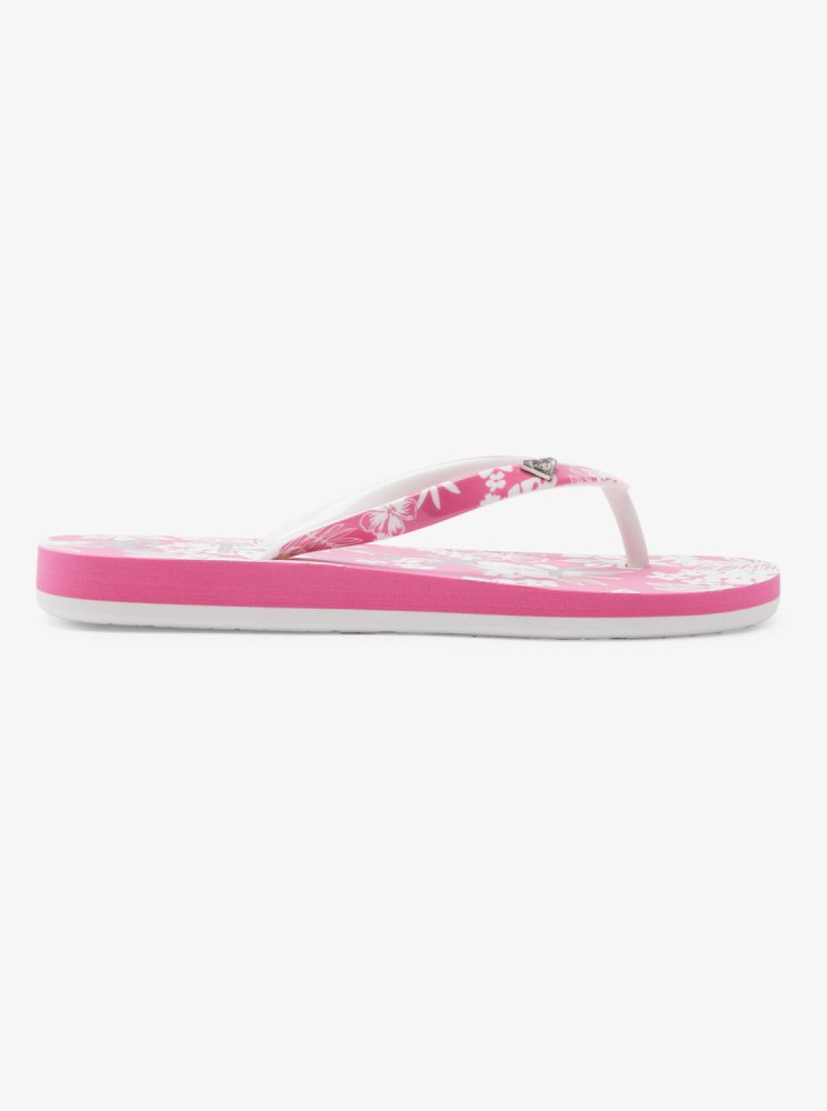 Pink Flower Kids' Roxy 4-16 Pebbles Sandals | USA PAXY-18564