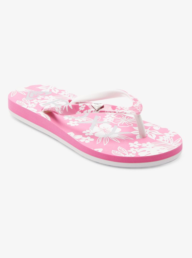 Pink Flower Kids\' Roxy 4-16 Pebbles Sandals | USA PAXY-18564