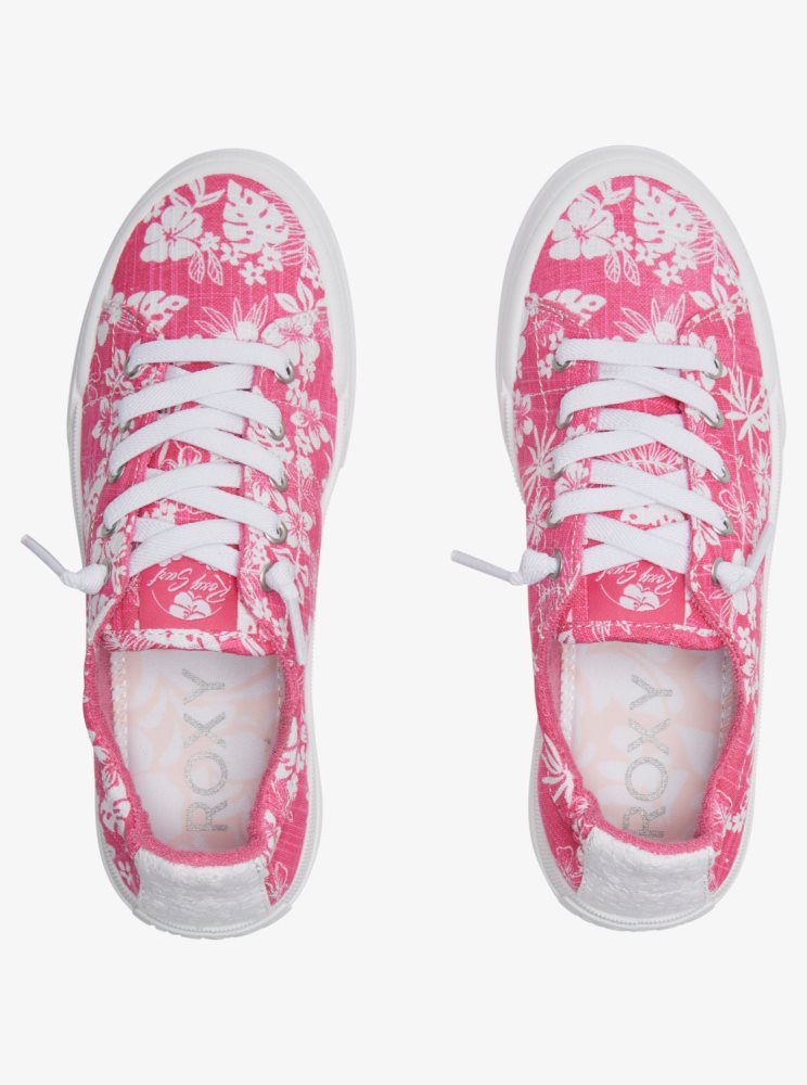 Pink Flower Women's Roxy Rae Sneakers | USA UWGE-71802