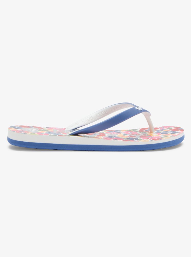 Pink Flower Women's Roxy Tahiti Flip Flops | USA HOXU-72650