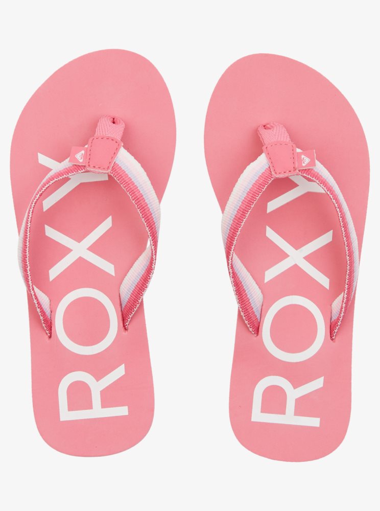 Pink Kids' Roxy 4-16 Colbee Flip Flops | USA ODNB-79326