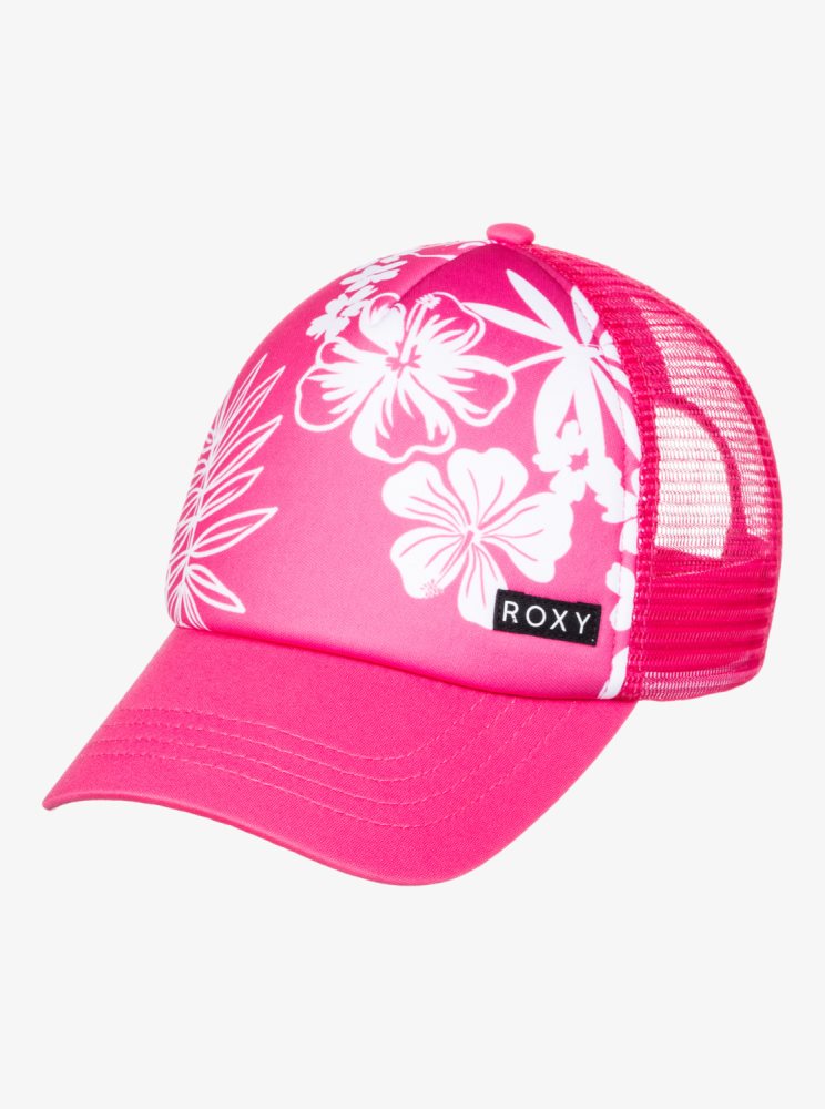 Pink Kids\' Roxy 4-16 Honey Coconut Trucker Hats | USA TKWM-27369