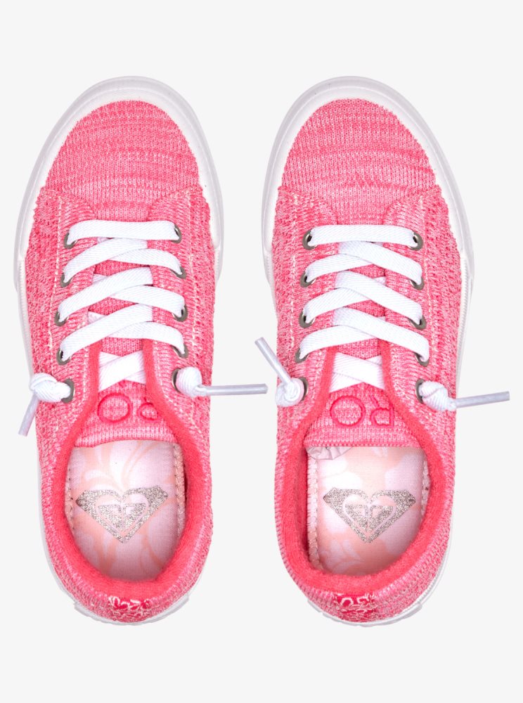 Pink Kids' Roxy 4-16 Rae Sneakers | USA NZQF-81794