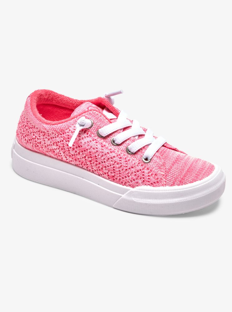 Pink Kids\' Roxy 4-16 Rae Sneakers | USA NZQF-81794