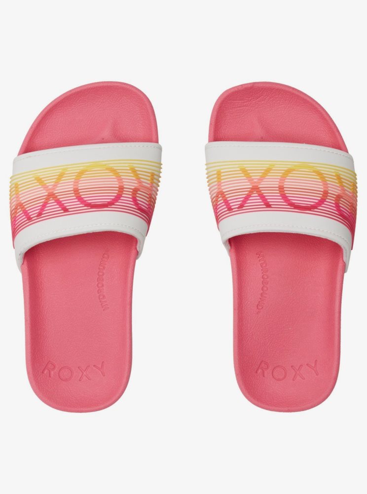 Pink Kids' Roxy 4-16 Slippy Lx Sandals | USA TVGE-38640