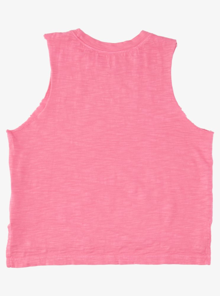 Pink Kids' Roxy 4-16 Team 1990 Sleeveless T Shirts | USA GELH-65180