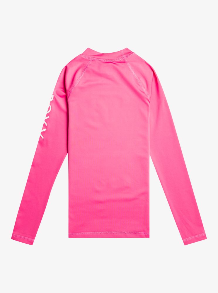 Pink Kids' Roxy 7-16 Whole Hearted Long Sleeve UPF 50 Rashguards | USA JGAX-90132