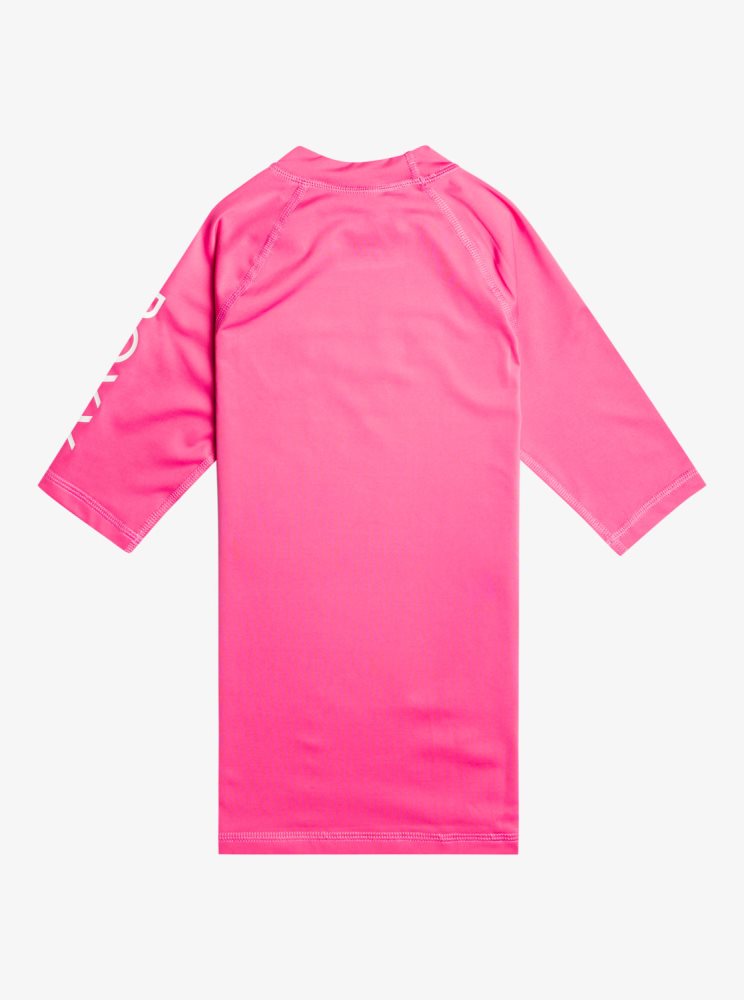 Pink Kids' Roxy 7-16 Wholehearted UPF 50 Short Sleeve Rashguards | USA DSHG-04917