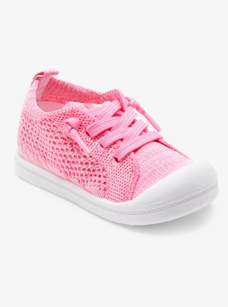 Pink Kids\' Roxy Bayshore Closed Knit Sneakers | USA KIAM-91603