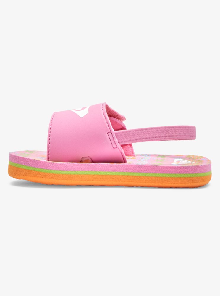 Pink / Light Green Kids' Roxy Finn Sandals | USA IJZO-36794