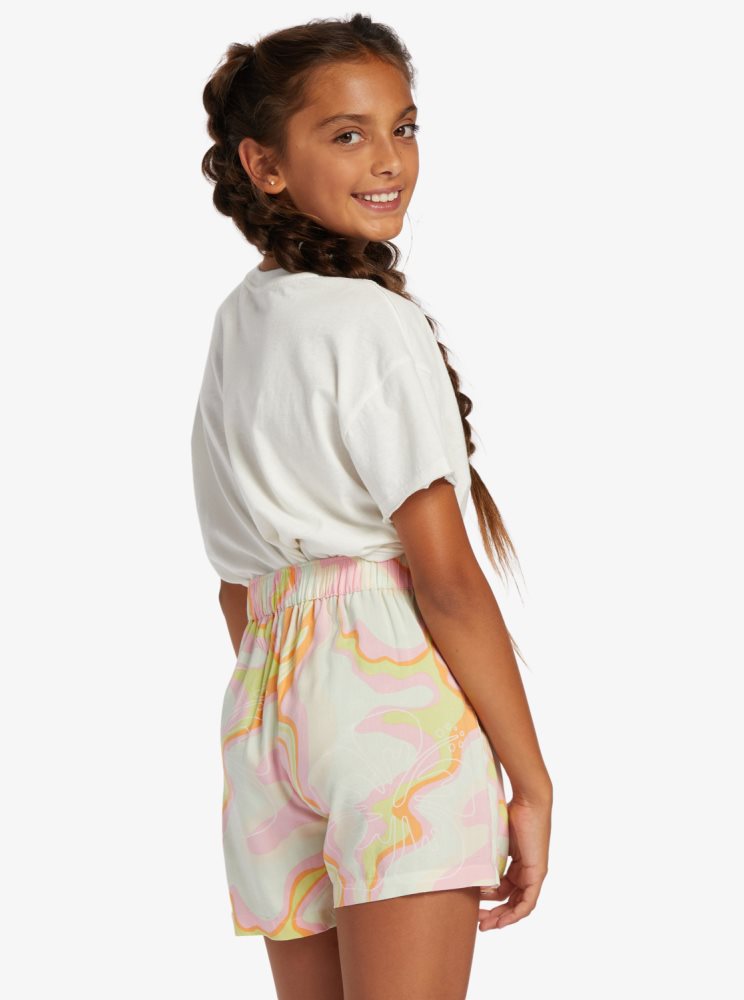 Pink Stripes Kids' Roxy 4-16 Into The Unknown Wrap Skort Shorts | USA UPKN-28974