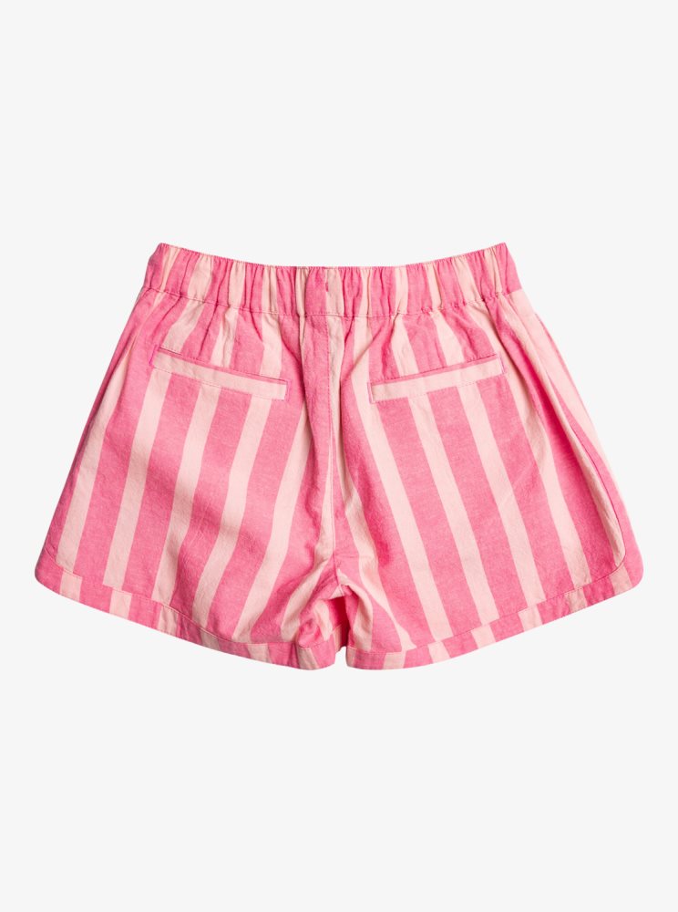 Pink Stripes Kids' Roxy Una Mattina Beach Shorts | USA IHQW-84037