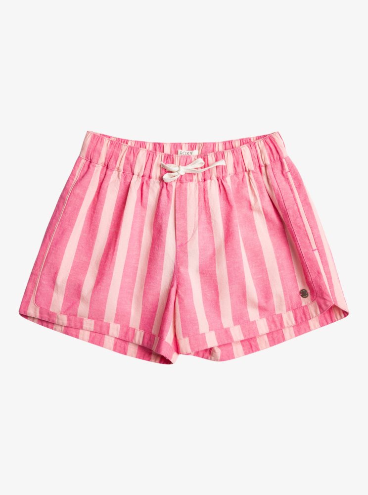 Pink Stripes Kids\' Roxy Una Mattina Beach Shorts | USA IHQW-84037