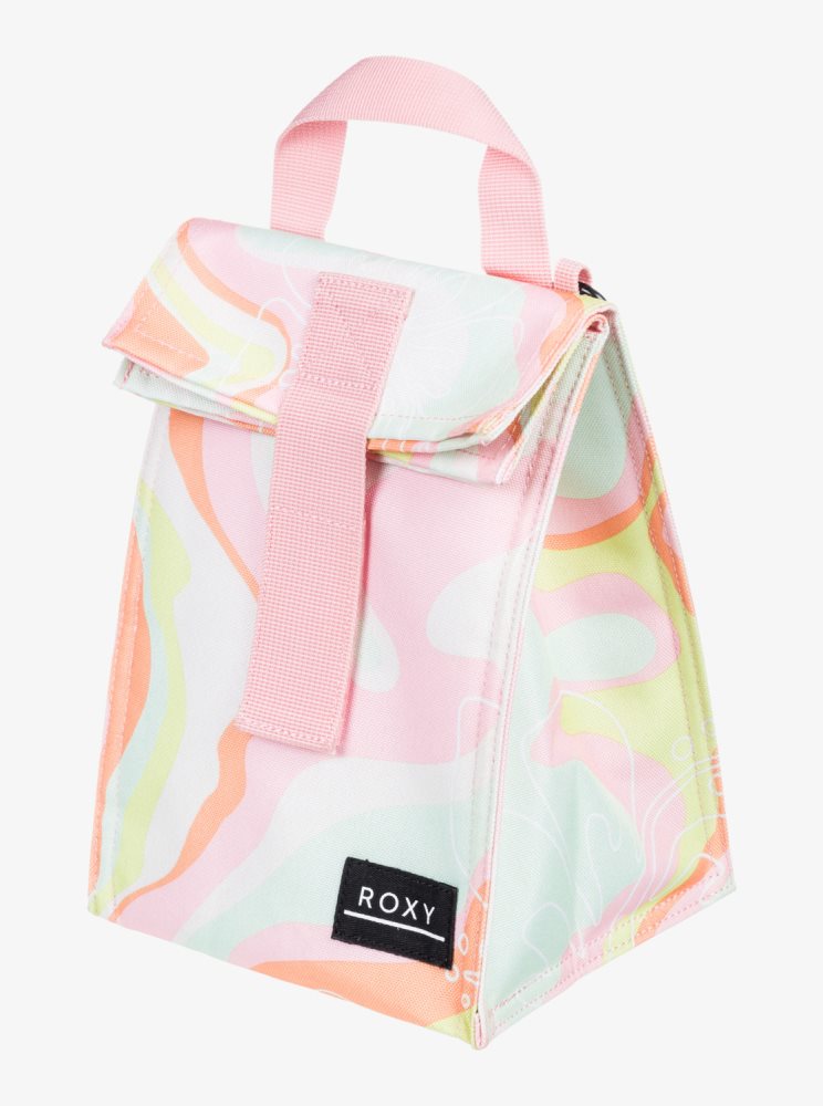 Pink Stripes Women's Roxy Lunch Hour Cooler Bags | USA BFHX-79453