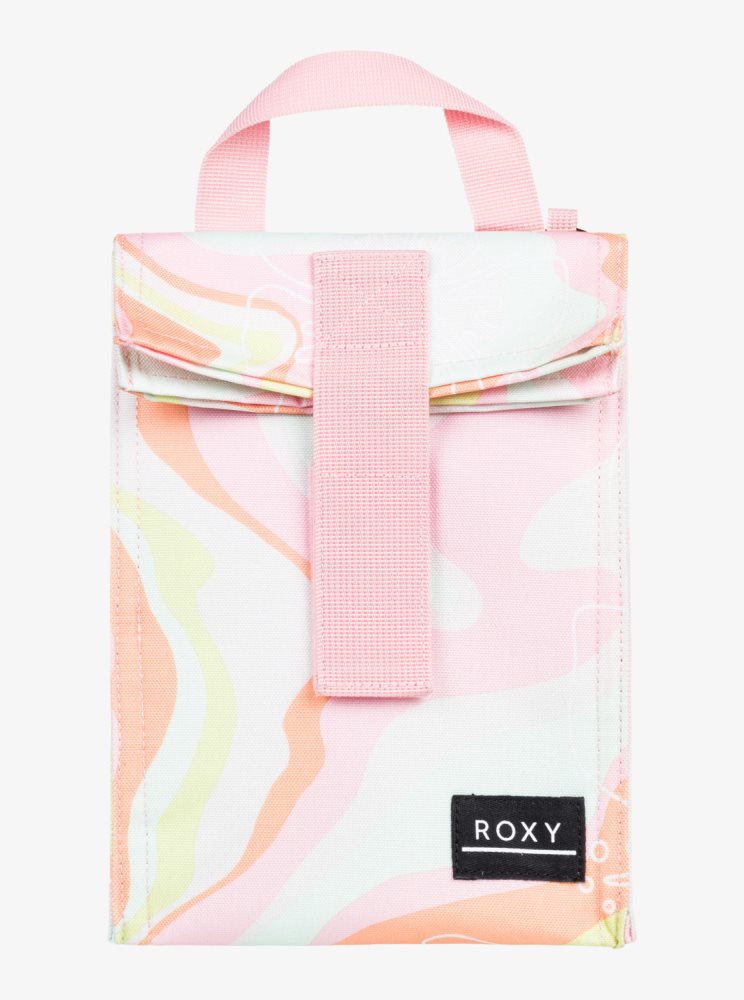 Pink Stripes Women\'s Roxy Lunch Hour Cooler Bags | USA BFHX-79453