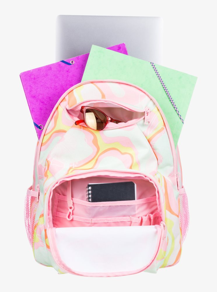 Pink Stripes Women's Roxy Shadow Swell Printed 24L Medium Backpacks | USA KDOZ-01932