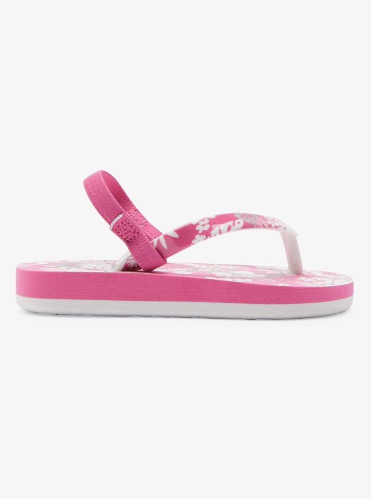 Pink / White Kids' Roxy Pebbles Sandals | USA MXSW-79485