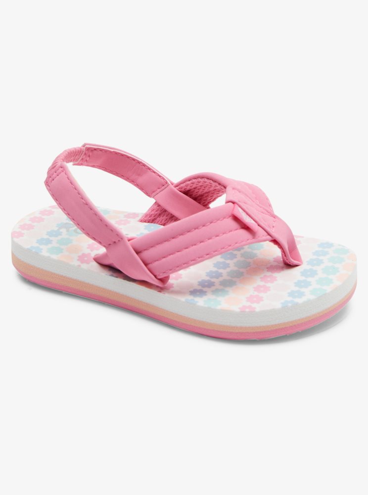 Pink / White Kids\' Roxy Vista Loreto Sandals | USA IURE-17649