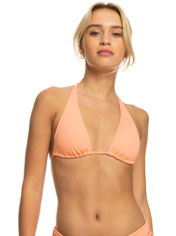 Pink Women\'s Roxy Beach Classics Tiki Triangle Bikini Tops | USA HKDA-84179