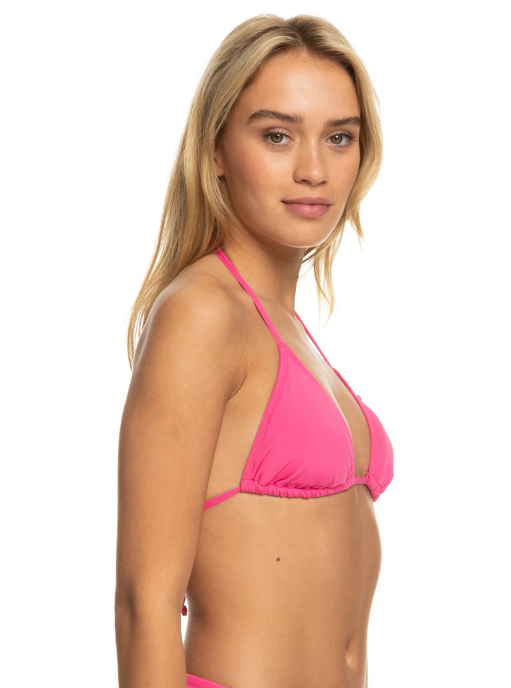 Pink Women's Roxy Beach Classics Tiki Triangle Bikini Tops | USA QJGS-49537