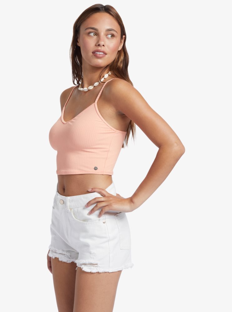 Pink Women's Roxy Brami Strappy Tops | USA DIQH-84106