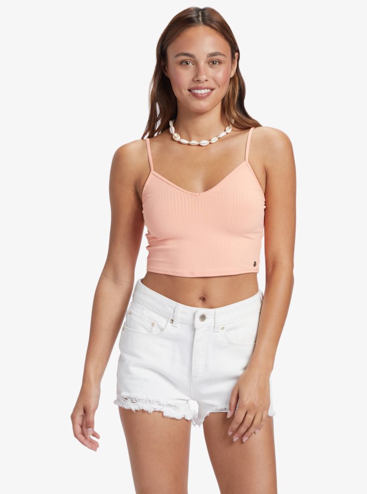 Pink Women\'s Roxy Brami Strappy Tops | USA DIQH-84106