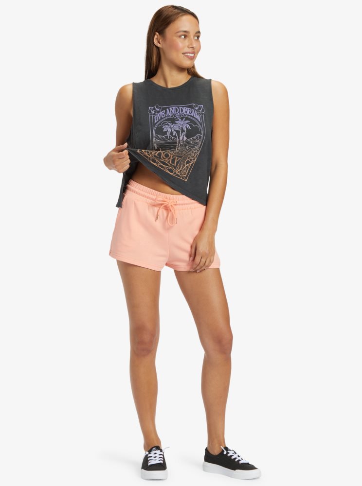 Pink Women's Roxy Check Out Sweat Shorts | USA UWRL-07356