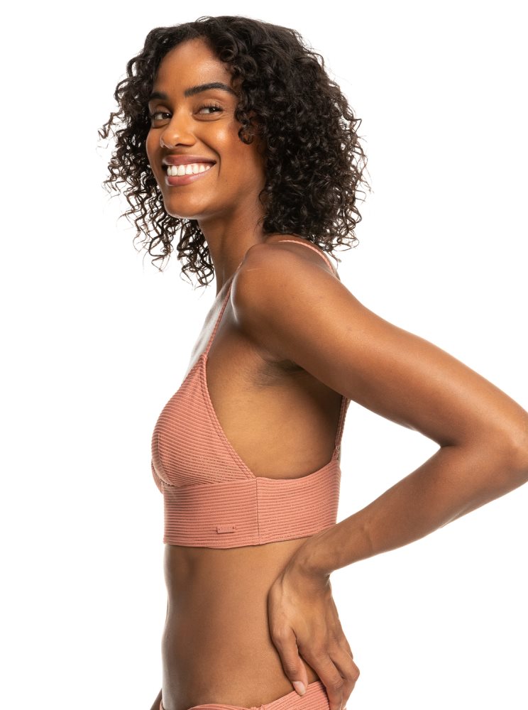 Pink Women's Roxy Coconut Crew Tank Bikini Tops | USA SILT-53706