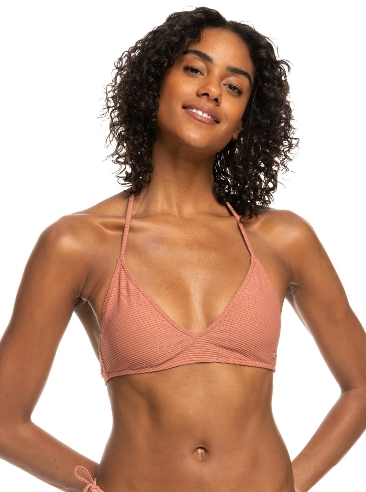 Pink Women's Roxy Coconut Crew Triangle Bikini Tops | USA NUCO-63259