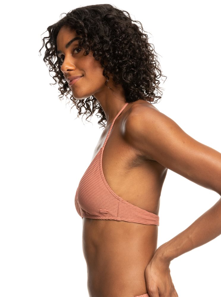 Pink Women's Roxy Coconut Crew Triangle Bikini Tops | USA NUCO-63259