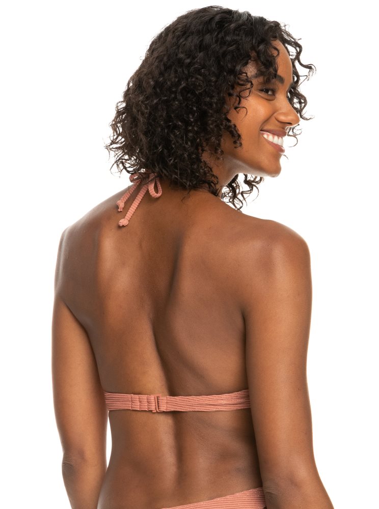 Pink Women's Roxy Coconut Crew Triangle Bikini Tops | USA NUCO-63259