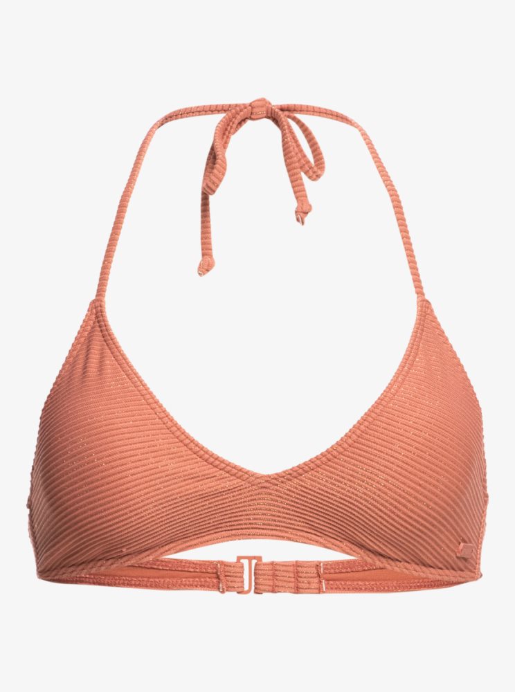 Pink Women's Roxy Coconut Crew Triangle Bikini Tops | USA NUCO-63259