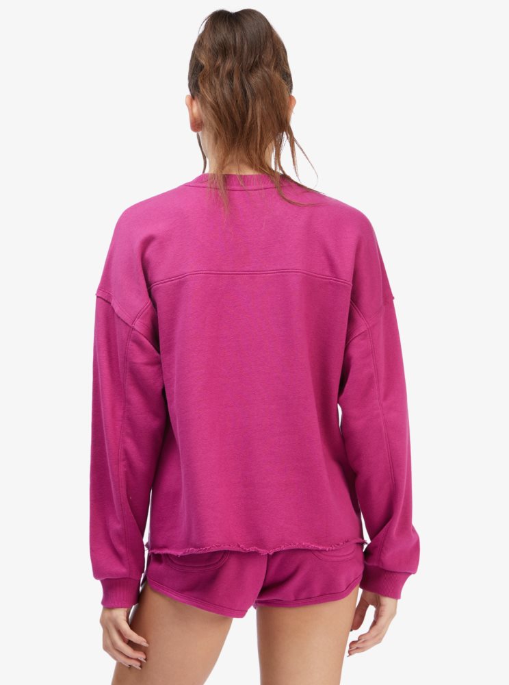 Pink Women's Roxy Come Around Crewneck Sweatshirts | USA INFW-80495