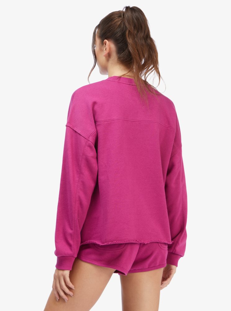 Pink Women's Roxy Come Around Crewneck Sweatshirts | USA INFW-80495