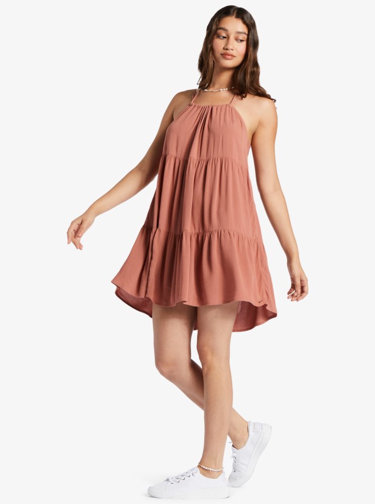 Pink Women's Roxy Evening Breeze Tent Dress | USA UPLJ-43826