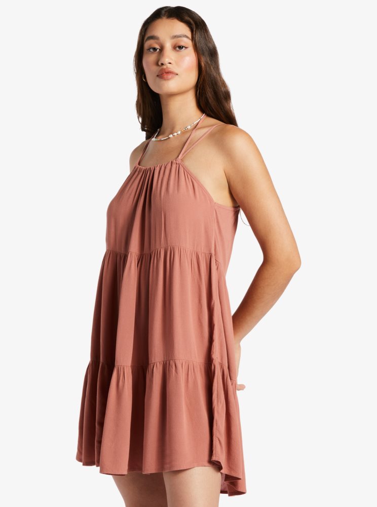 Pink Women's Roxy Evening Breeze Tent Dress | USA UPLJ-43826