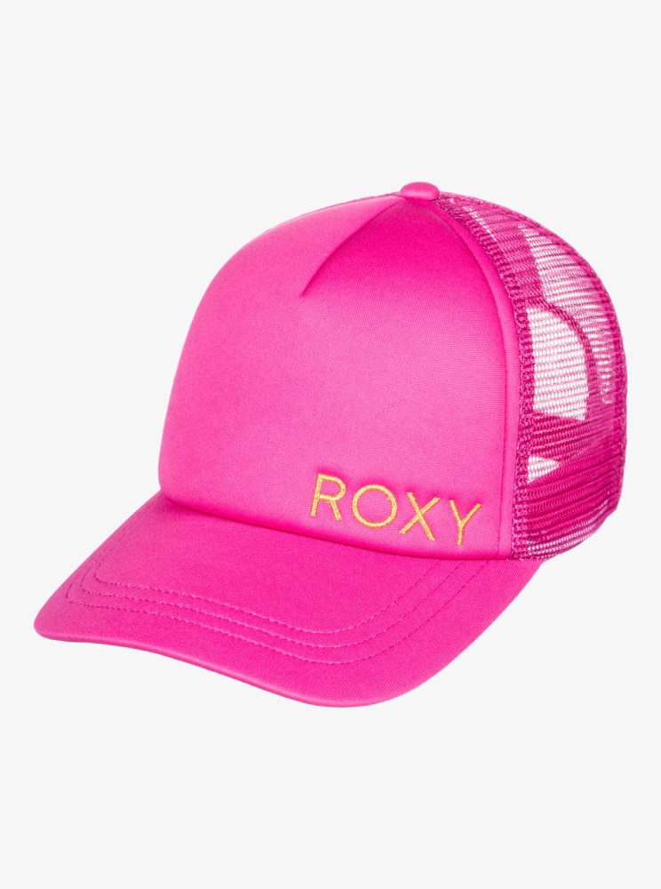 Pink Women's Roxy Finishline Trucker Hats | USA HMNF-89701