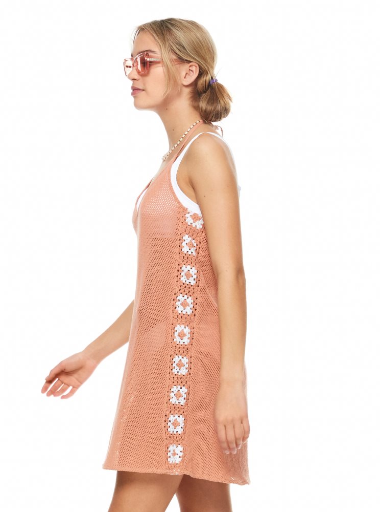 Pink Women's Roxy Fresh Sparkle Crochet Dress | USA JOQI-98637