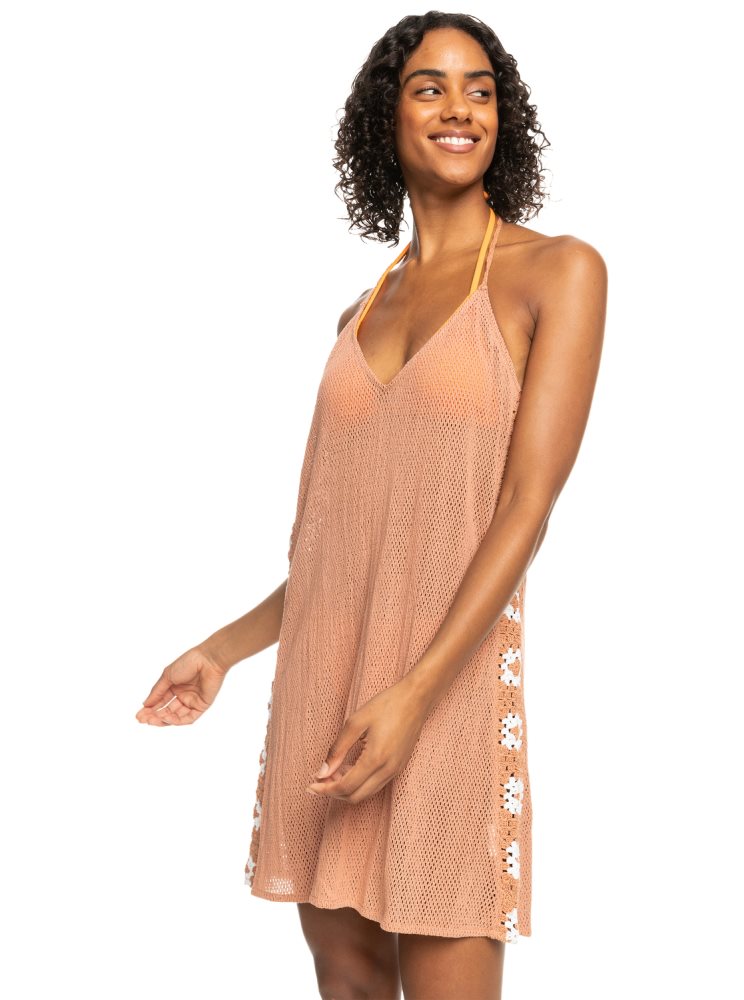 Pink Women's Roxy Fresh Sparkle Crochet Dress | USA JOQI-98637