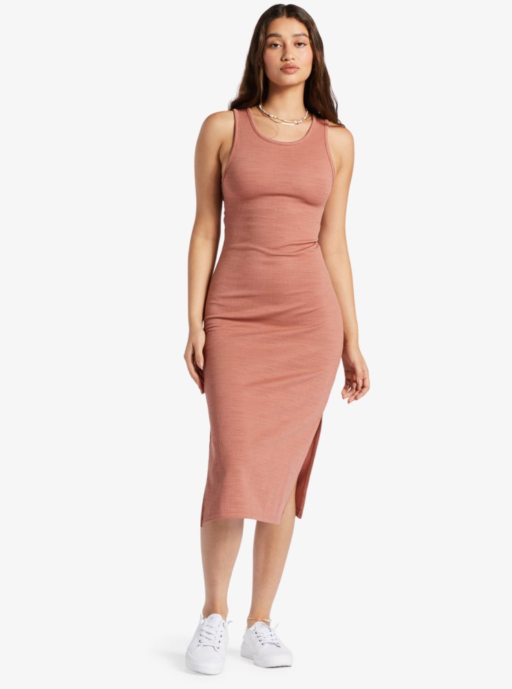 Pink Women\'s Roxy Good Keepsake Strappy Midi Dress | USA GSMC-38250