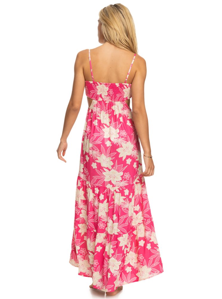 Pink Women's Roxy Hot Tropics Maxi Dress | USA LHQG-13096