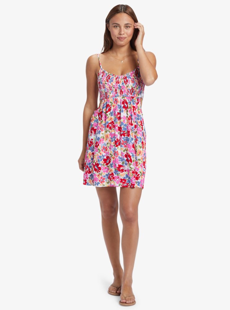 Pink Women's Roxy Hot Tropics Mini Dress | USA SHTQ-68092