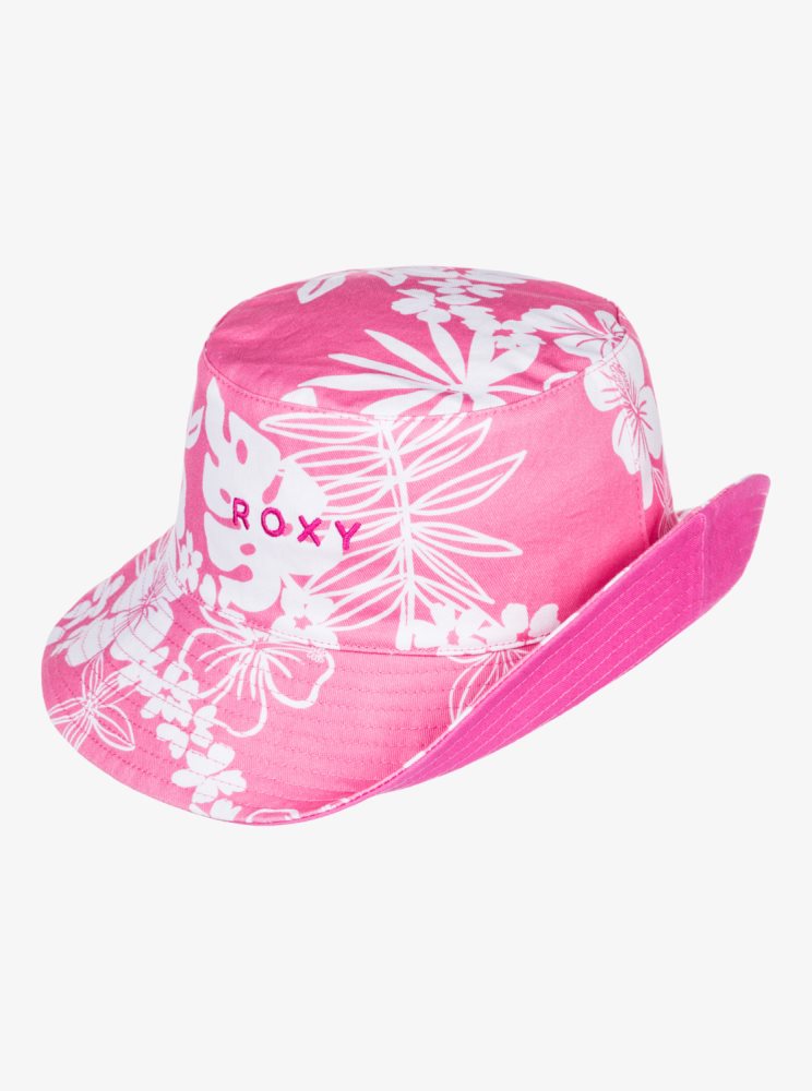 Pink Women's Roxy Jasmine Paradise Reversible Bucket Hats | USA IYXL-95740