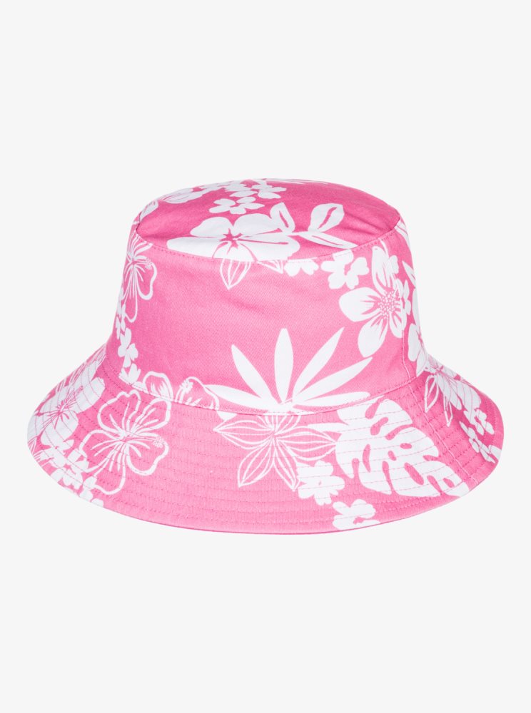 Pink Women's Roxy Jasmine Paradise Reversible Bucket Hats | USA IYXL-95740