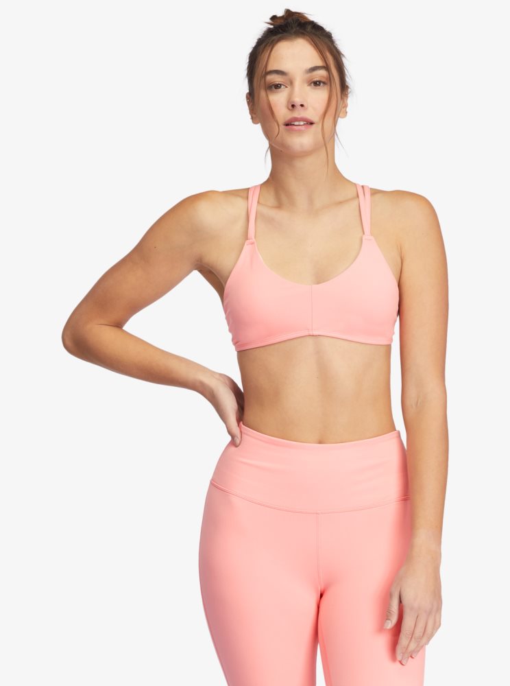 Pink Women\'s Roxy Kaileo Sports Bra | USA XZLO-64153