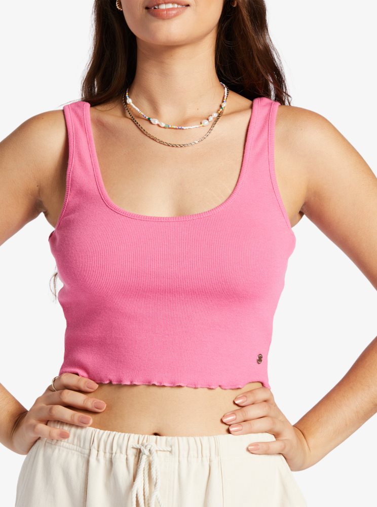 Pink Women's Roxy Keep It Wavy Tanks | USA GZTX-01238