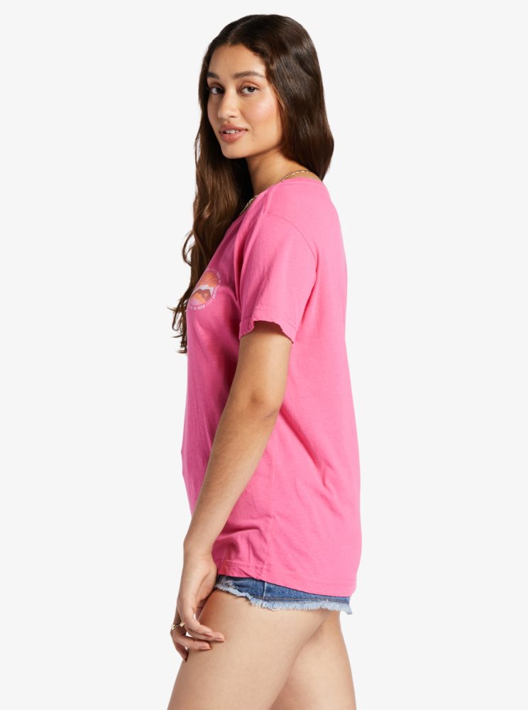 Pink Women's Roxy Made Of Sunshine Oversized T Shirts | USA KLGQ-93540